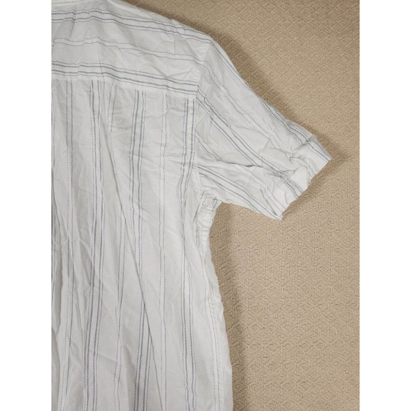 Kirra Shirt Womens Medium M Button Up Pockets Striped Collared Cotton White - Picture 11 of 13